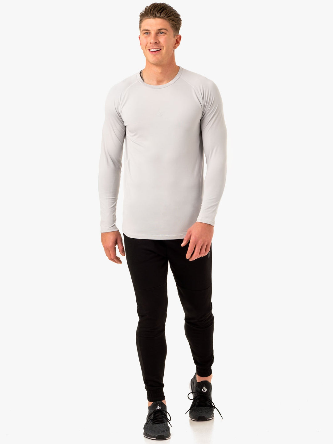 Enhance Long Sleeve Training Top - Snow Grey Clothing Ryderwear 