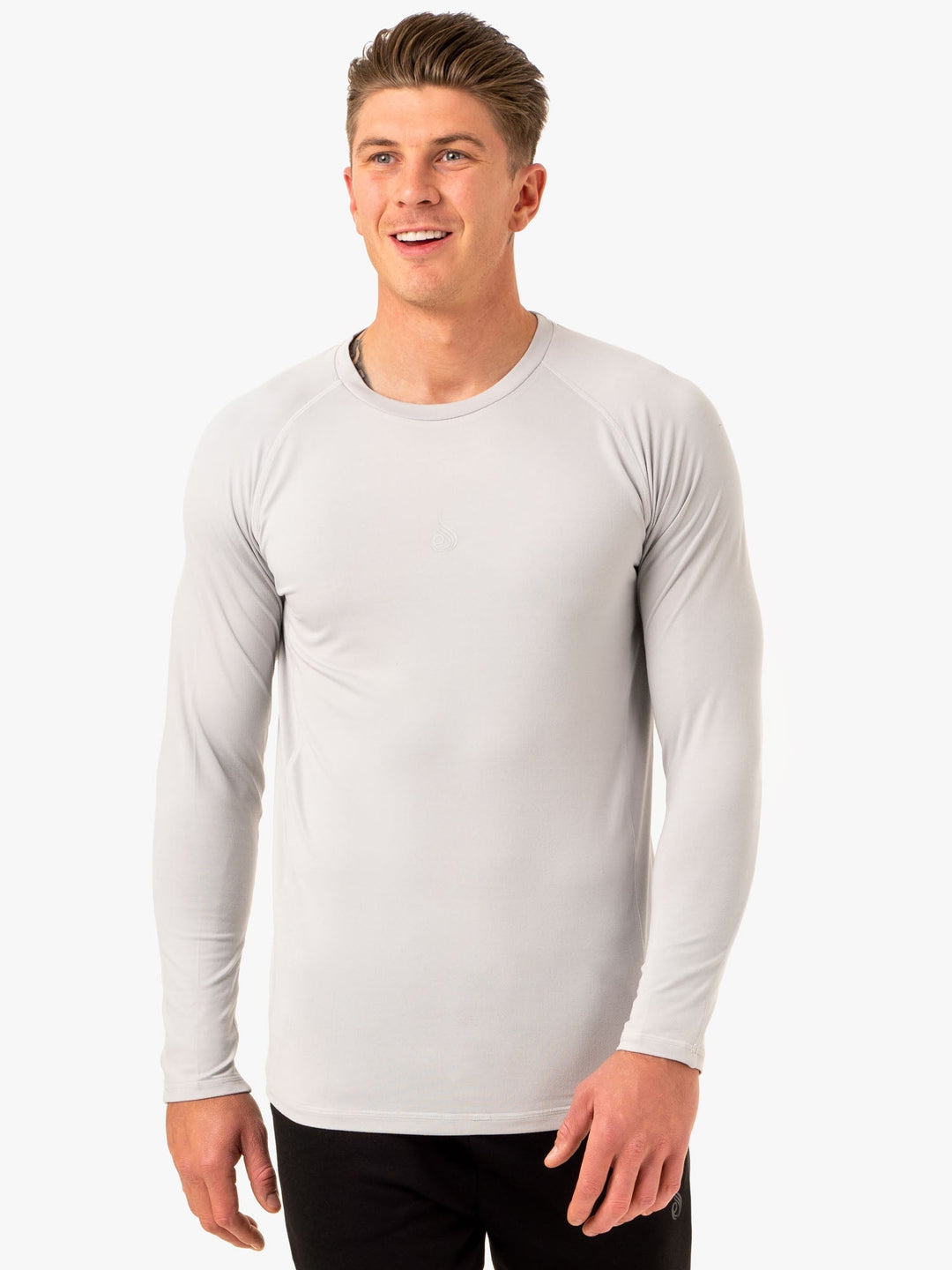 Enhance Long Sleeve Training Top - Snow Grey Clothing Ryderwear 