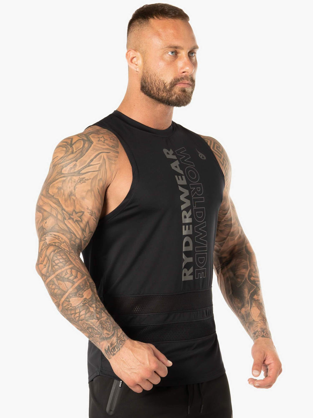 Evo Mesh Baller Tank - Black Clothing Ryderwear 