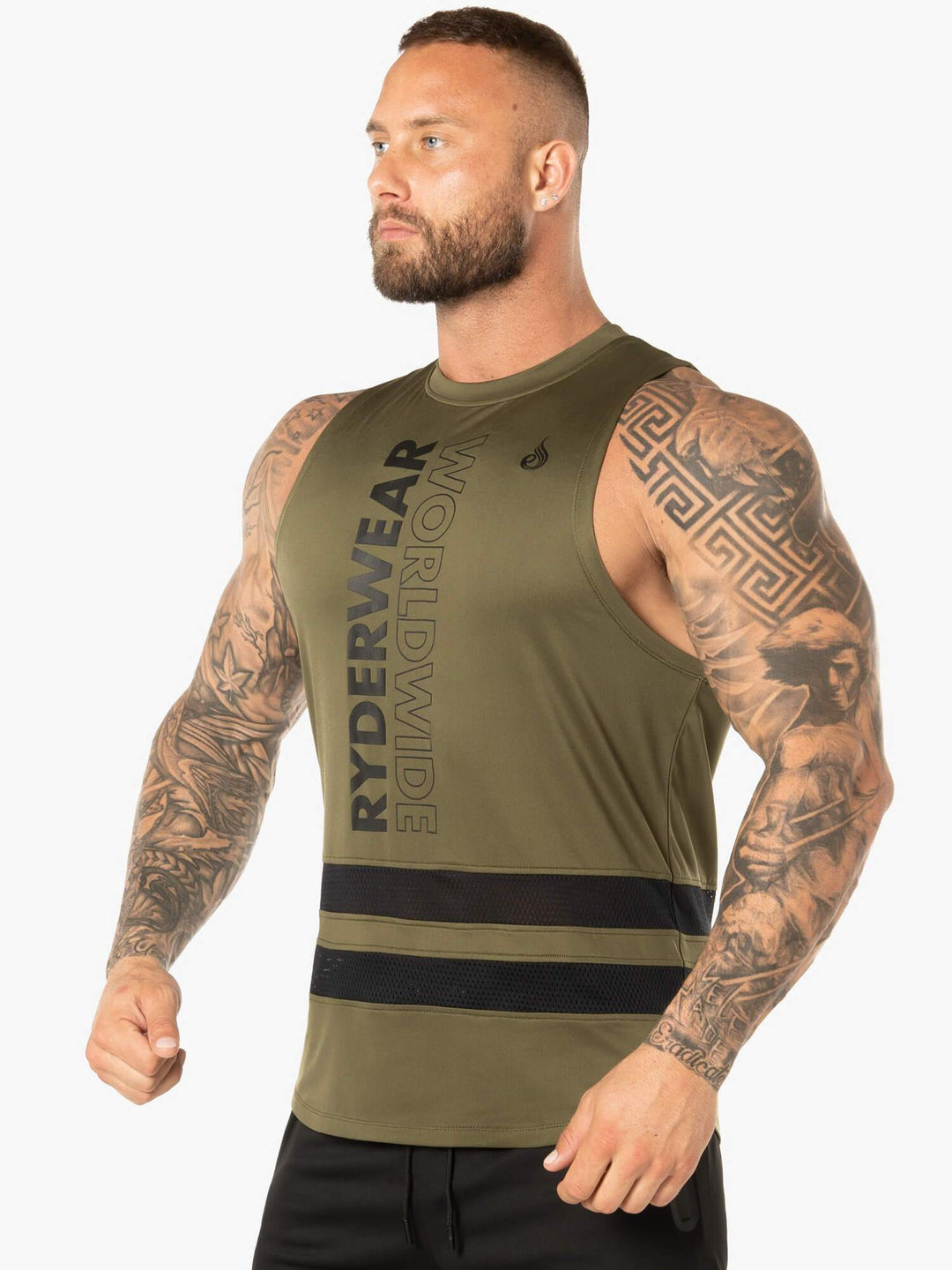 Evo Mesh Baller Tank - Khaki Clothing Ryderwear 