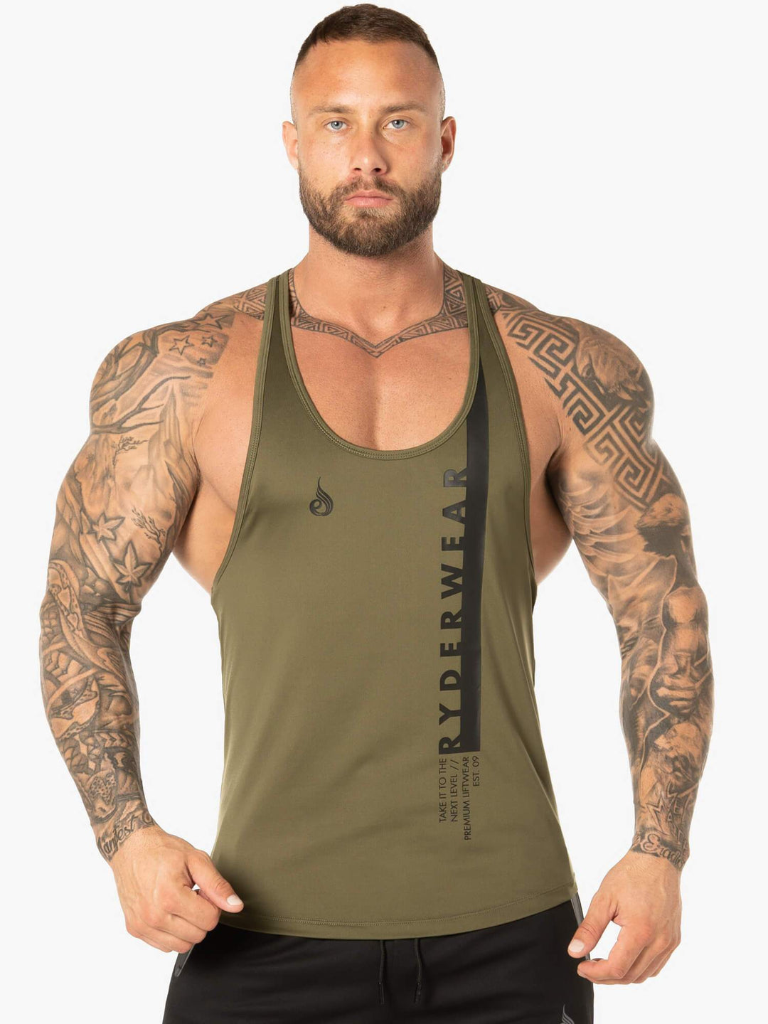 Evo T-Back Stringer Tank - Khaki Clothing Ryderwear 