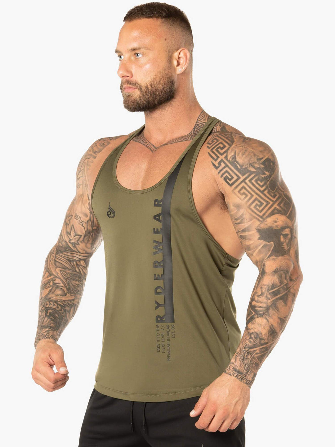 Evo T-Back Stringer Tank - Khaki Clothing Ryderwear 