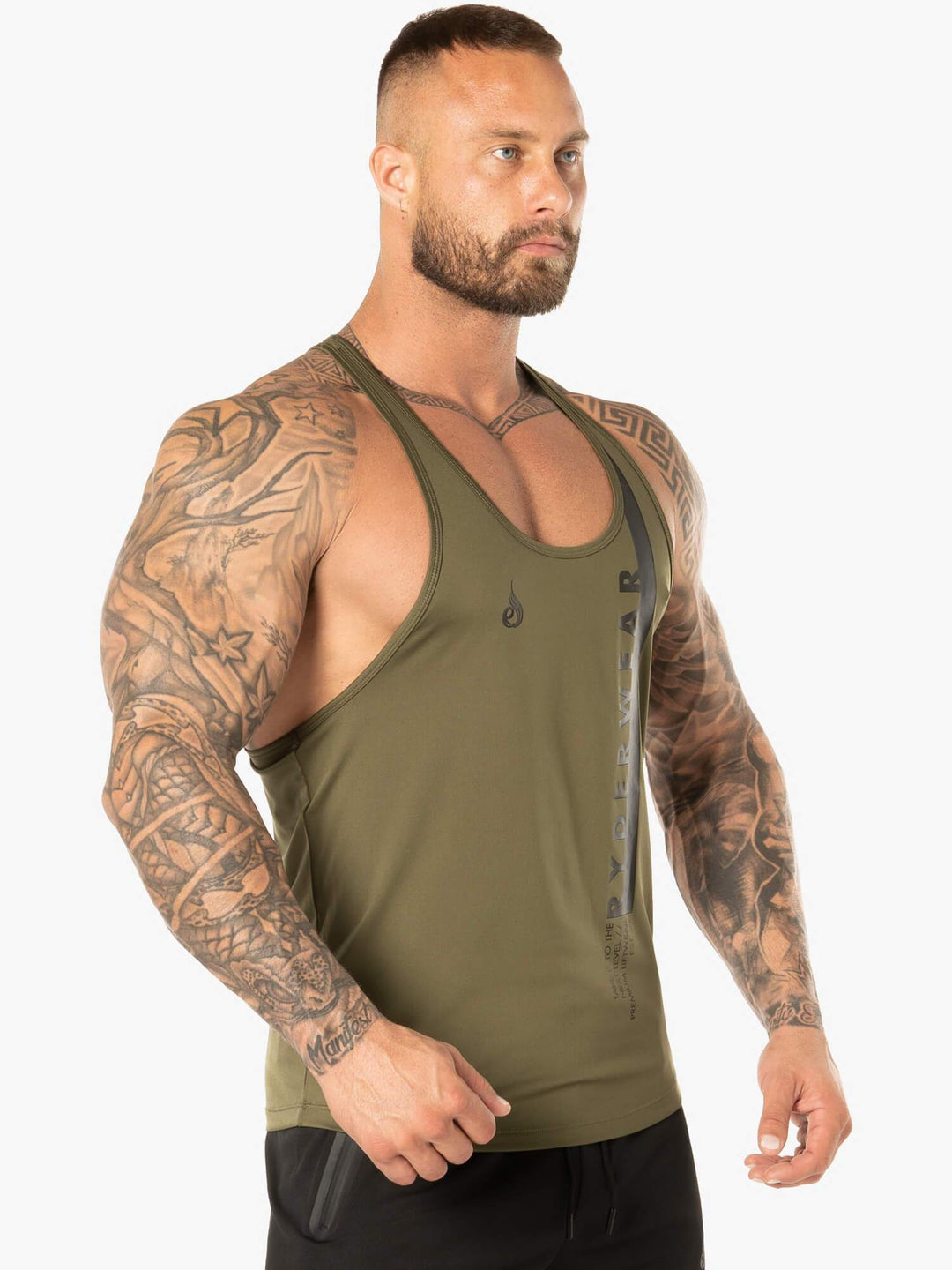 Evo T-Back Stringer Tank - Khaki Clothing Ryderwear 