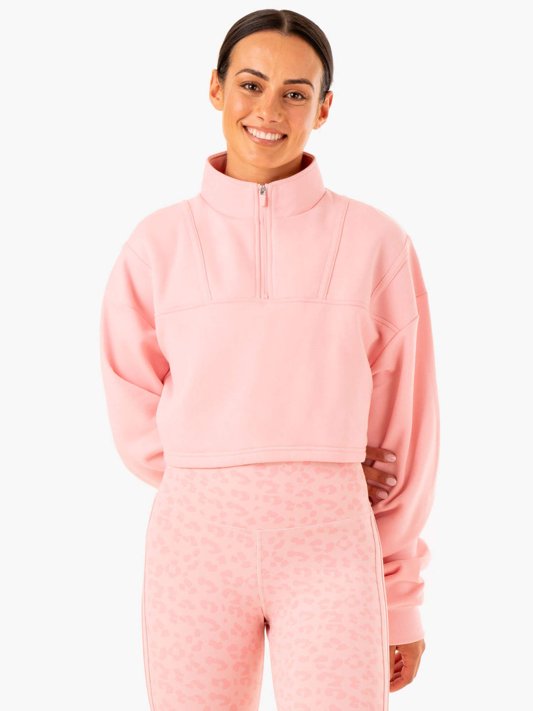 Evolution Half Zip Sweater - Pink Clothing Ryderwear 