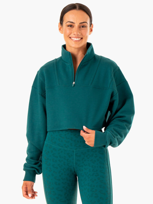 Evolution Half Zip Sweater Teal