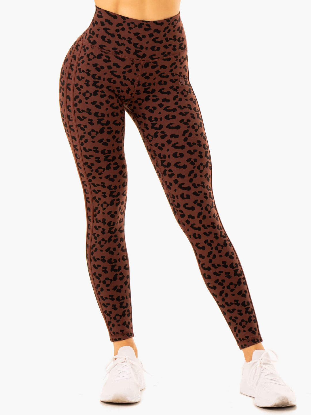 Evolution High Waisted Scrunch Leggings - Chocolate Leopard Clothing Ryderwear 