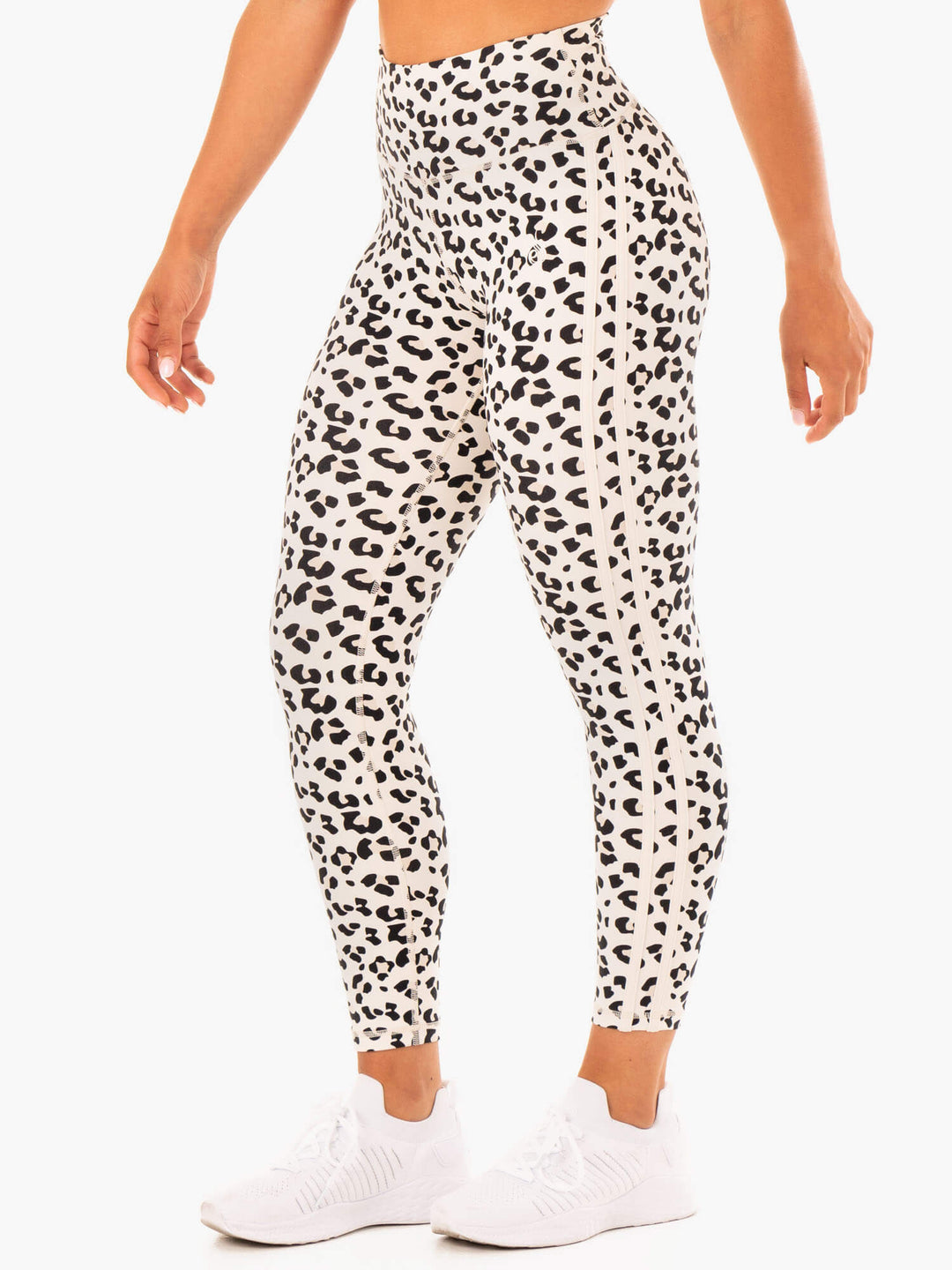 Evolution High Waisted Scrunch Leggings - Ivory Leopard Clothing Ryderwear 