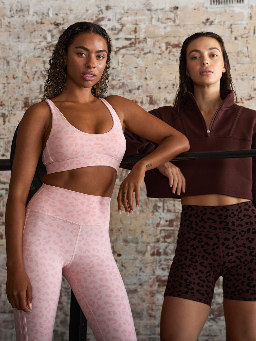 Evolution High Waisted Scrunch Leggings - Pink Leopard Clothing Ryderwear 