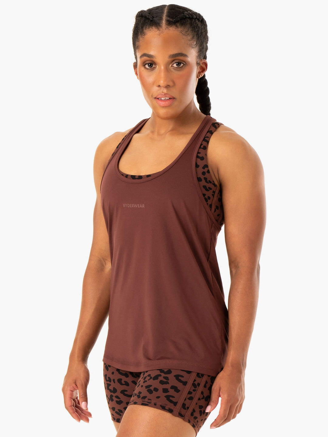 Evolution Racer Back Tank - Chocolate Clothing Ryderwear 