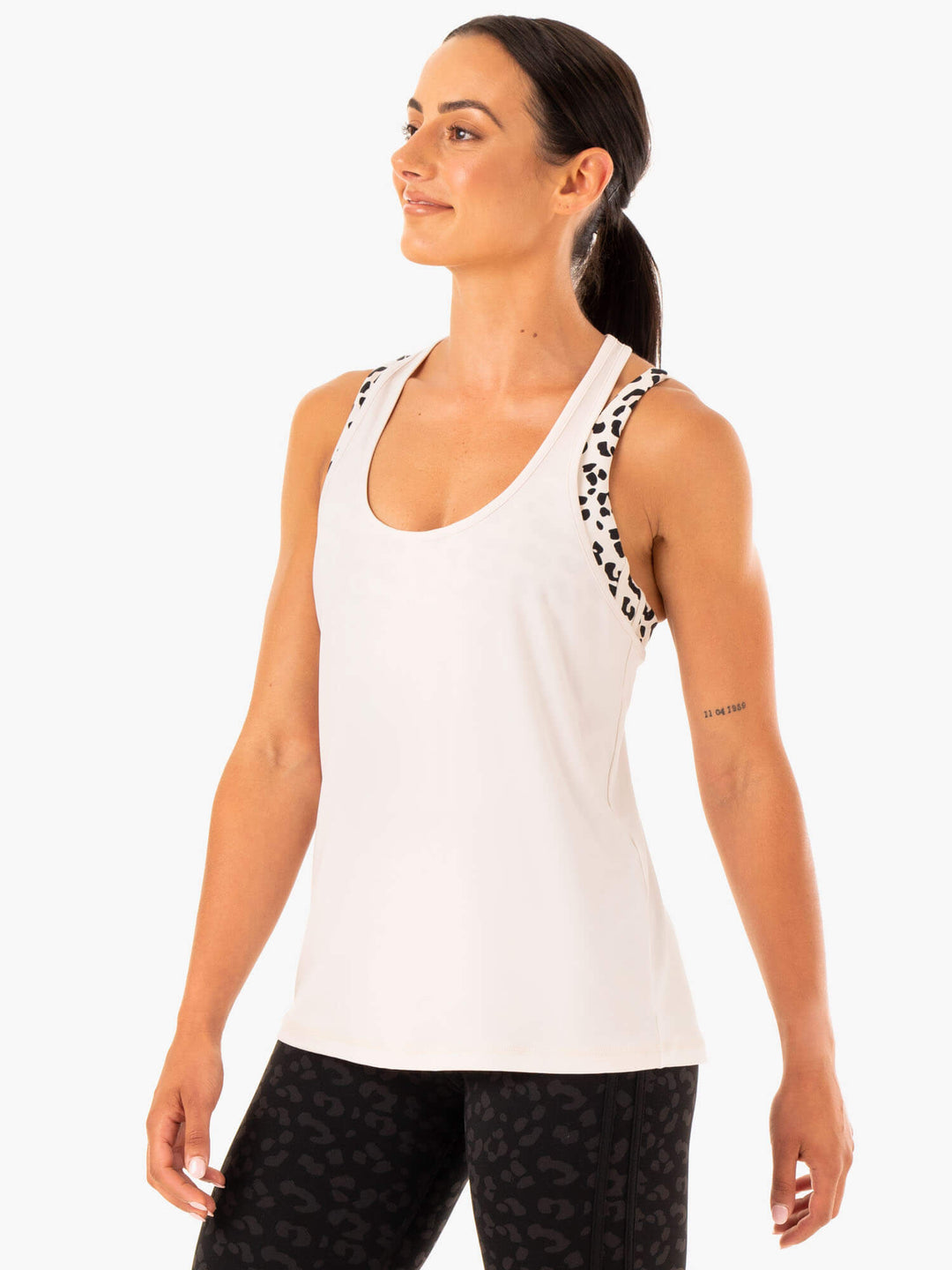 Evolution Racer Back Tank - Ivory Clothing Ryderwear 