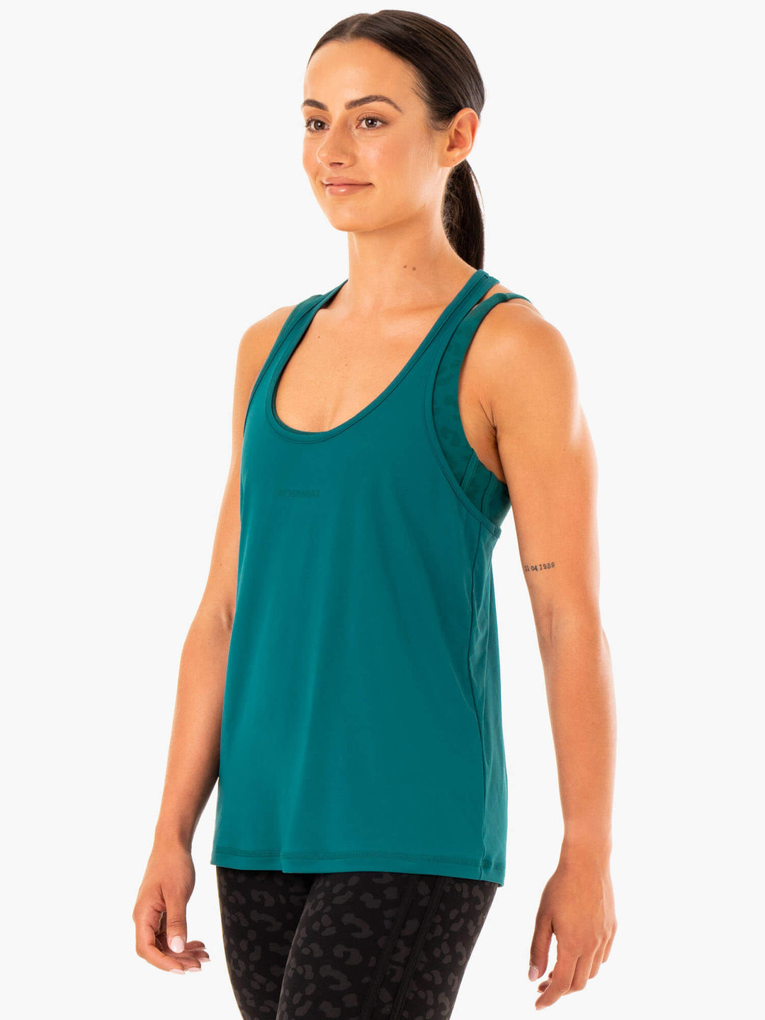 Evolution Racer Back Tank - Teal Clothing Ryderwear 