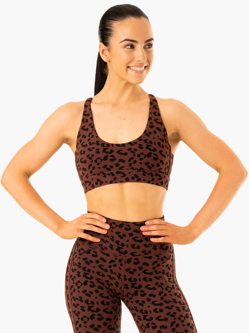 Evolution Sports Bra Chocolate Leopard