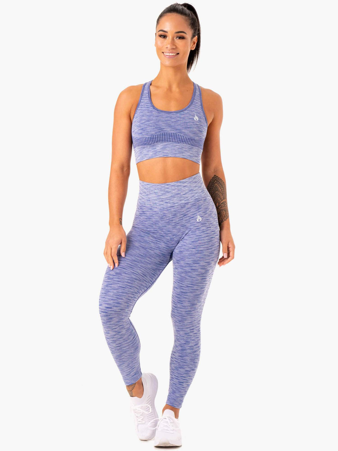 Evolve Seamless High Waisted Leggings - Blue Clothing Ryderwear 