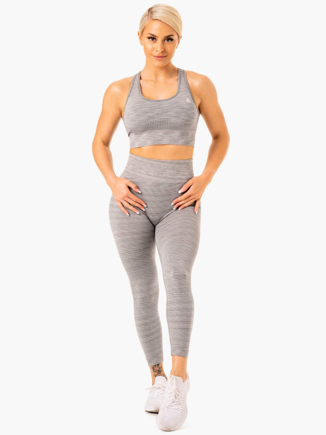 Evolve Seamless High Waisted Leggings - Grey Clothing Ryderwear 