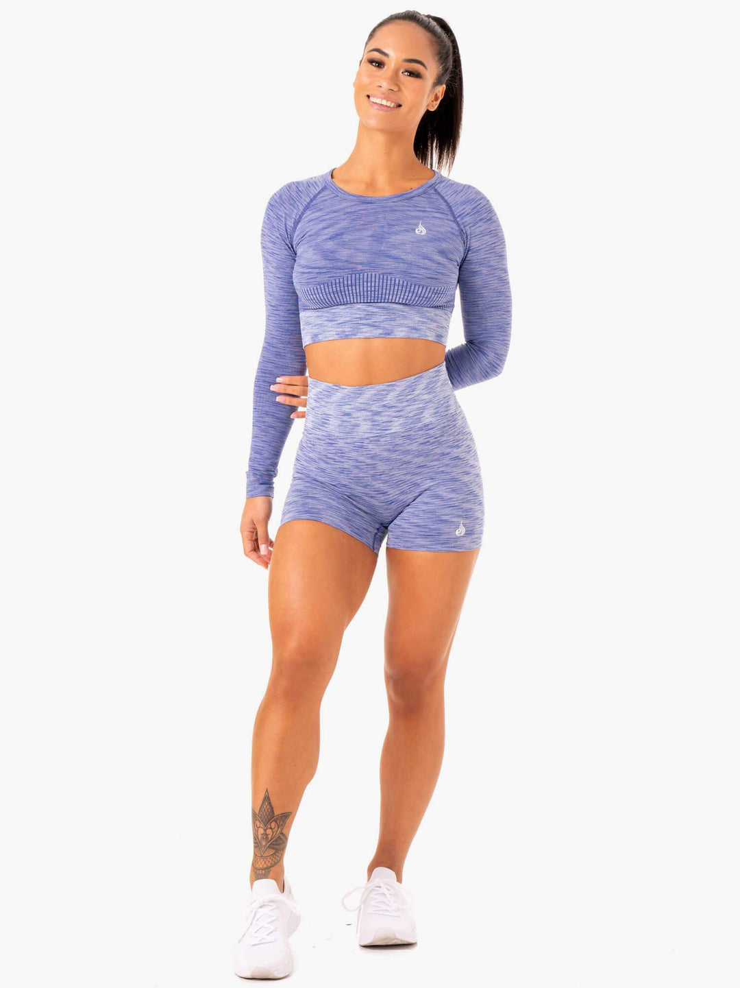 Evolve Seamless High Waisted Shorts - Blue Clothing Ryderwear 