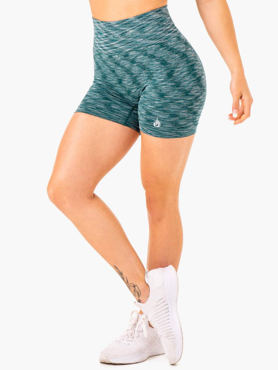 Evolve Seamless High Waisted Shorts - Teal Clothing Ryderwear 