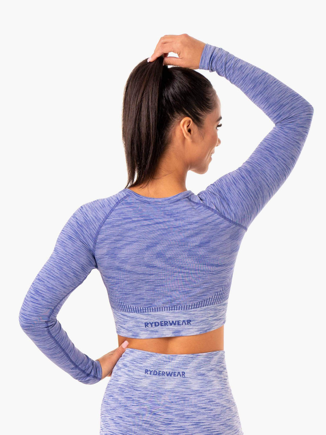 Evolve Seamless Long Sleeve Top - Blue Clothing Ryderwear 