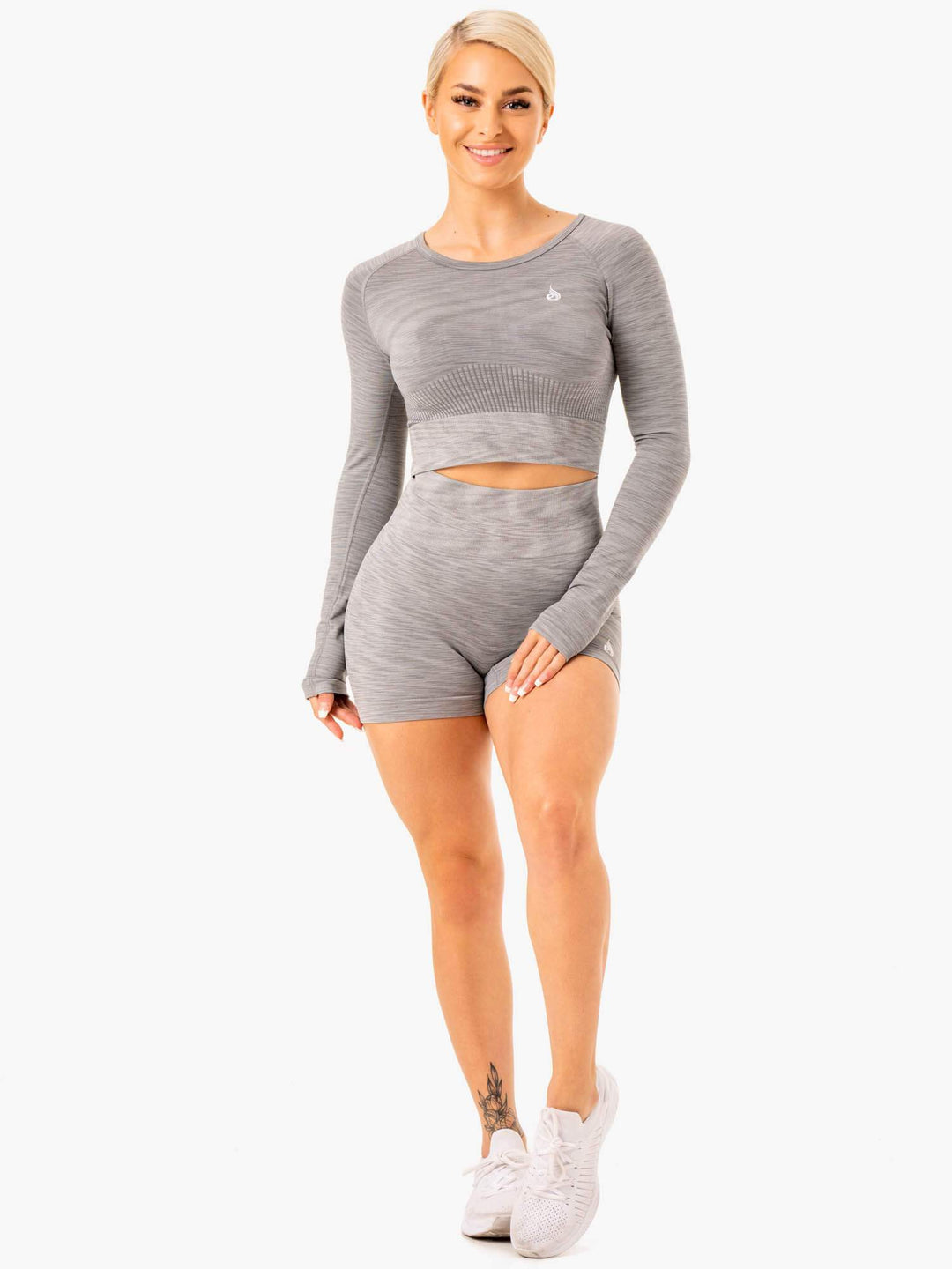 Evolve Seamless Long Sleeve Top - Grey Clothing Ryderwear 