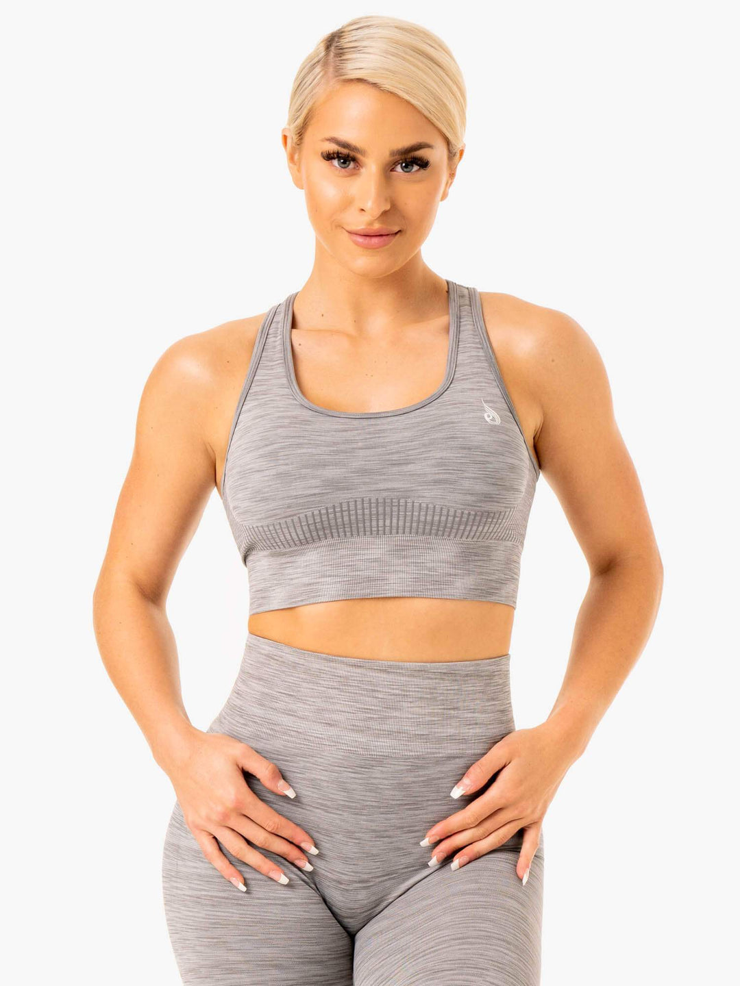 Evolve Seamless Longline Sports Bra - Grey Clothing Ryderwear 