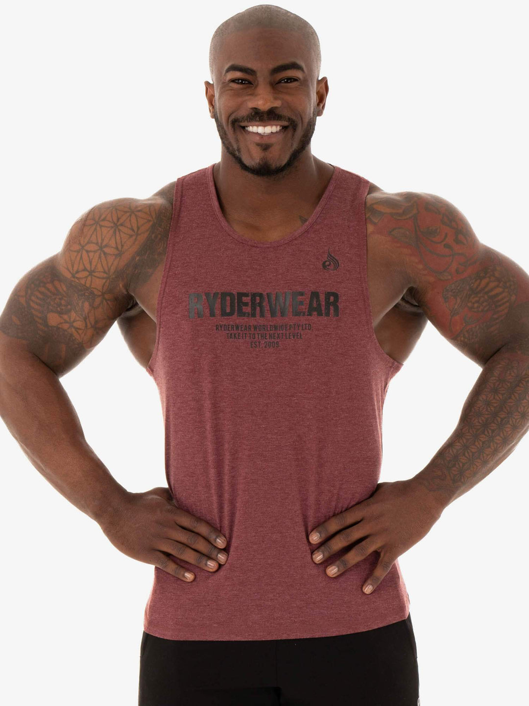 Focus Baller Tank - Burgundy Marl Clothing Ryderwear 