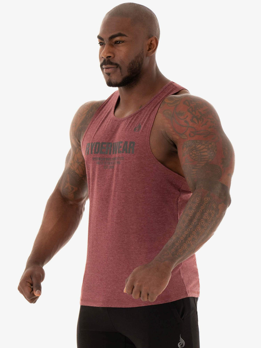 Focus Baller Tank - Burgundy Marl Clothing Ryderwear 