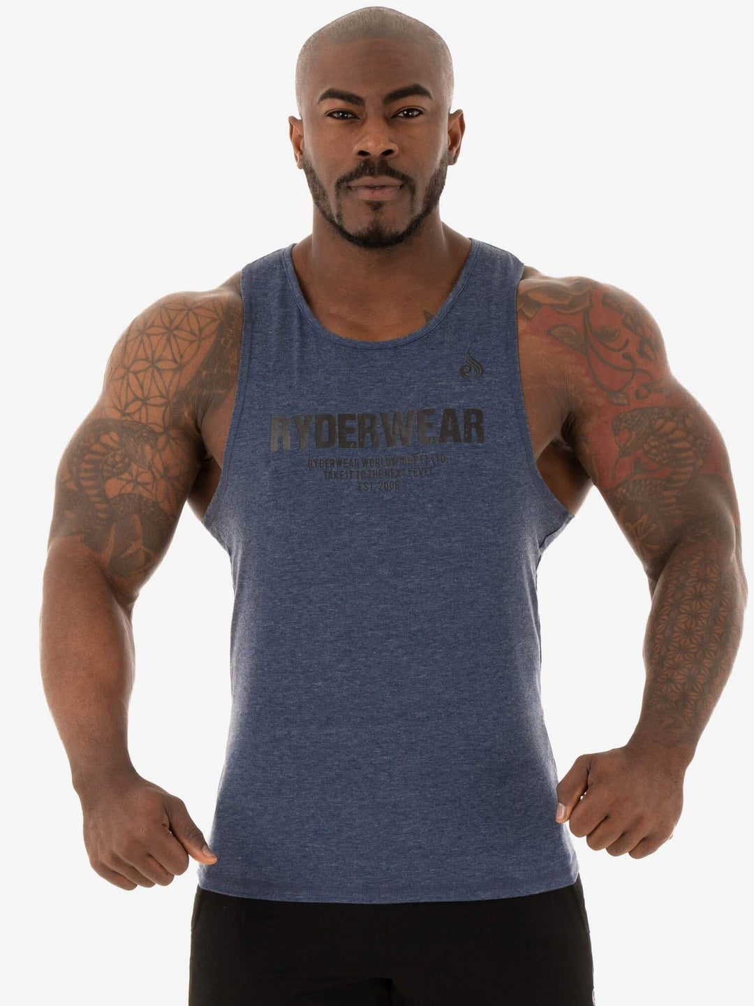 Focus Baller Tank - Navy Marl Clothing Ryderwear 