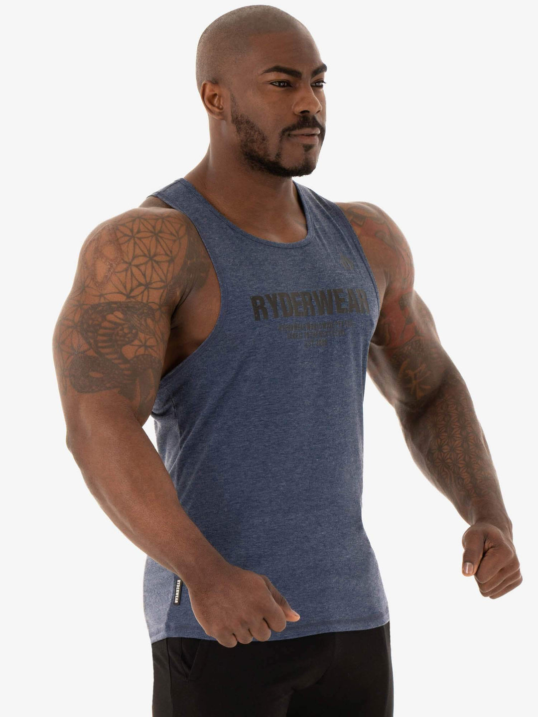 Focus Baller Tank - Navy Marl Clothing Ryderwear 