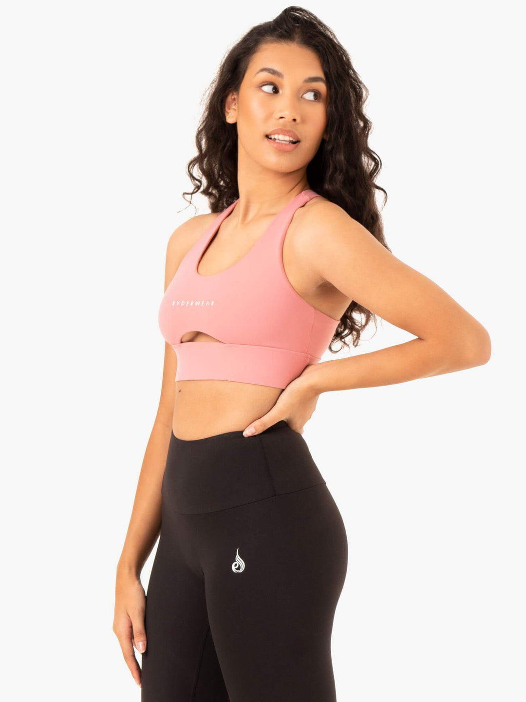 Focus Contour Sports Bra - Blush Pink Clothing Ryderwear 