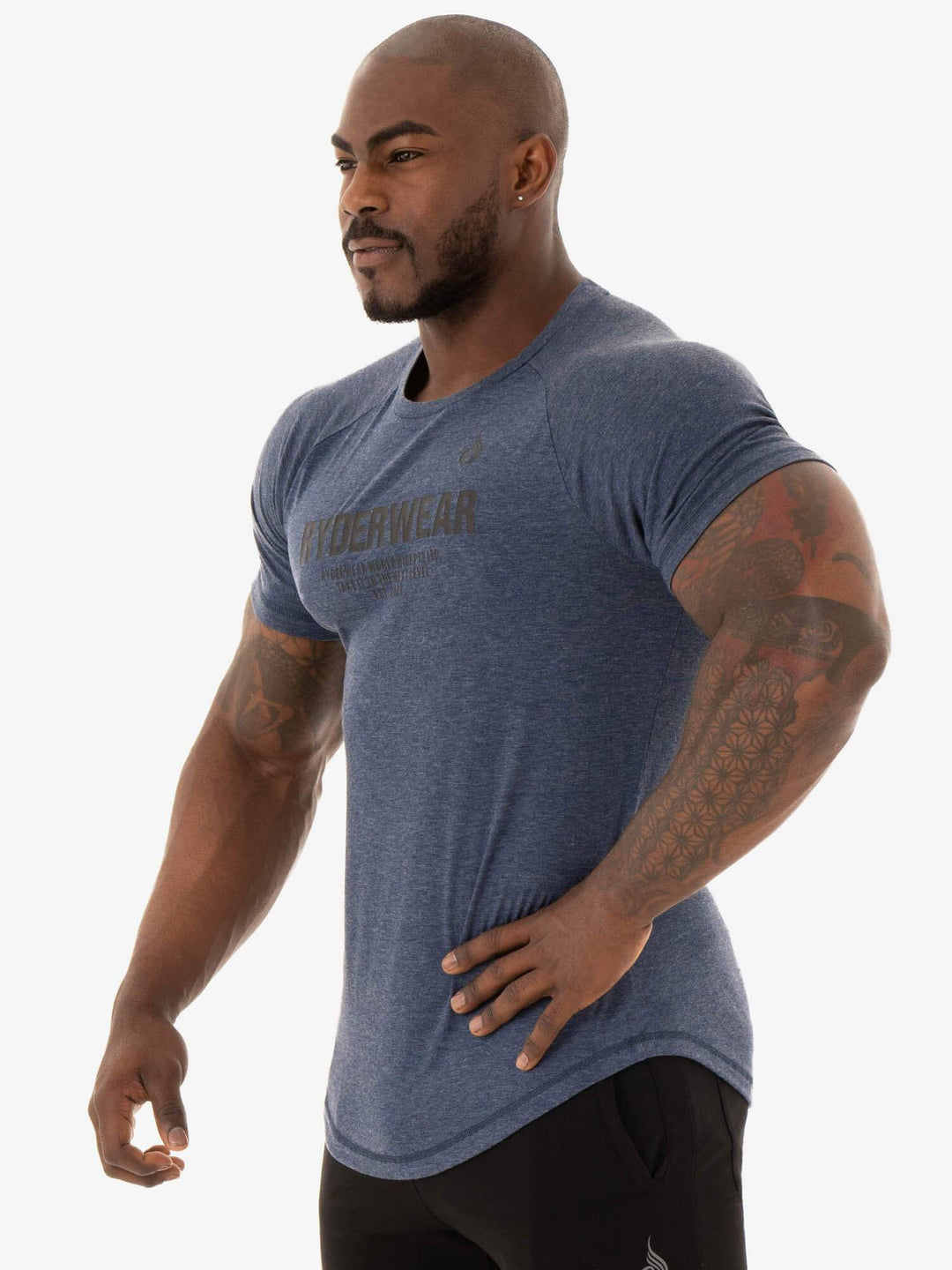 Focus T-Shirt - Navy Marl Clothing Ryderwear 