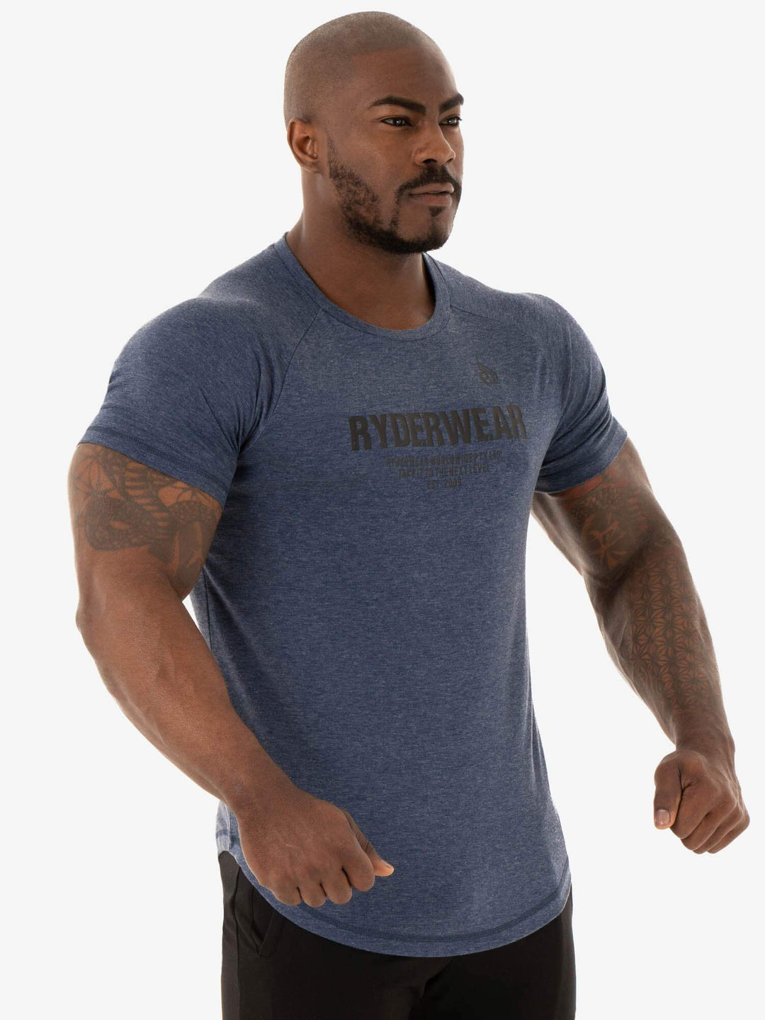 Focus T-Shirt - Navy Marl Clothing Ryderwear 