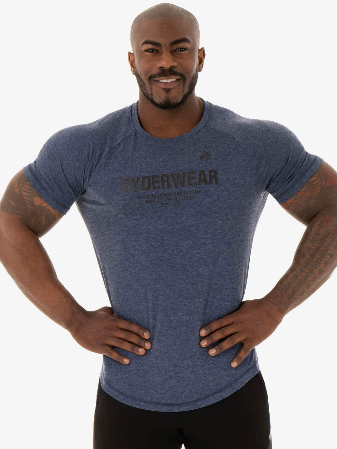 Focus T-Shirt - Navy Marl Clothing Ryderwear 