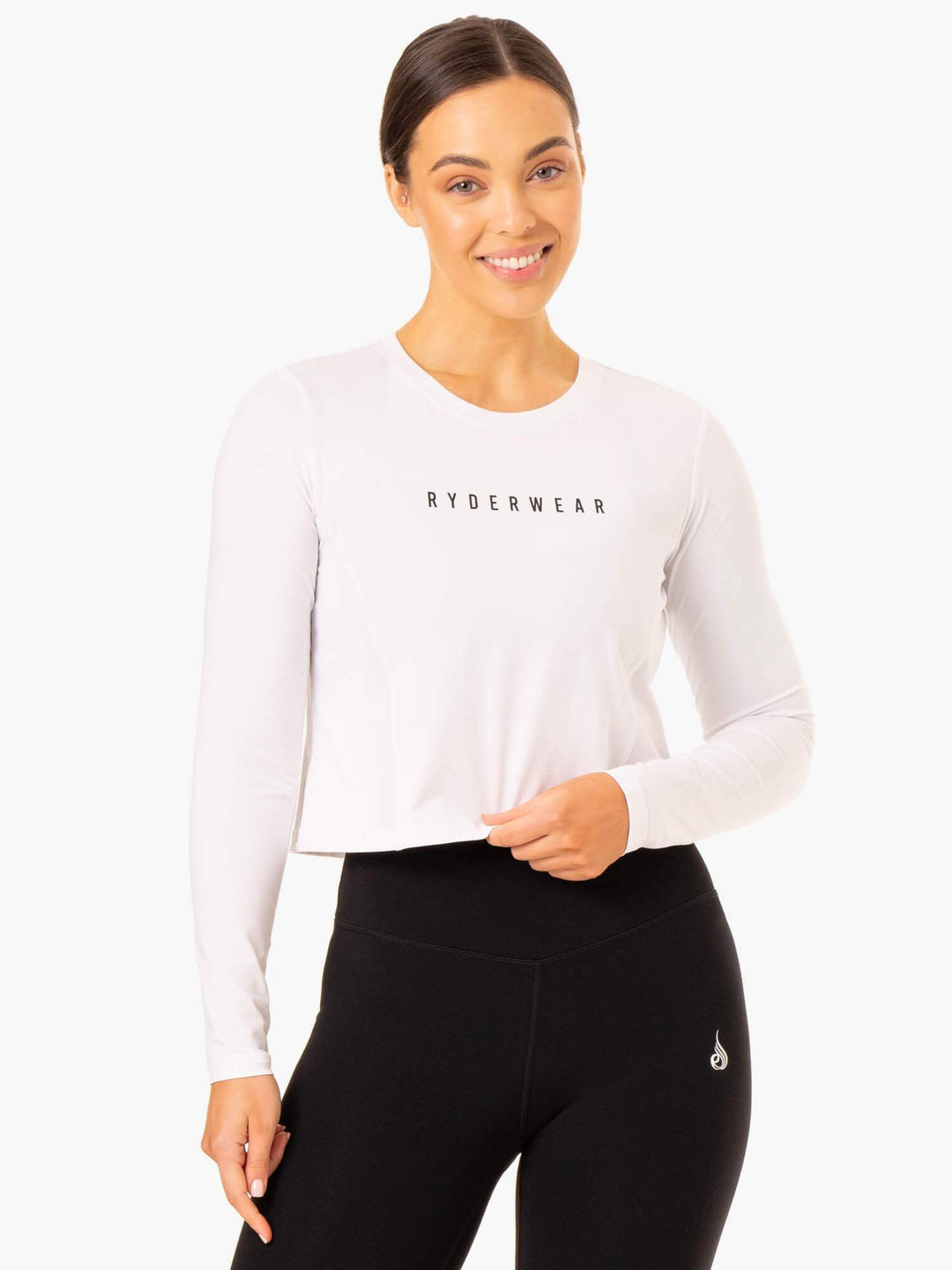 Foundation Long Sleeve Top - White Clothing Ryderwear 