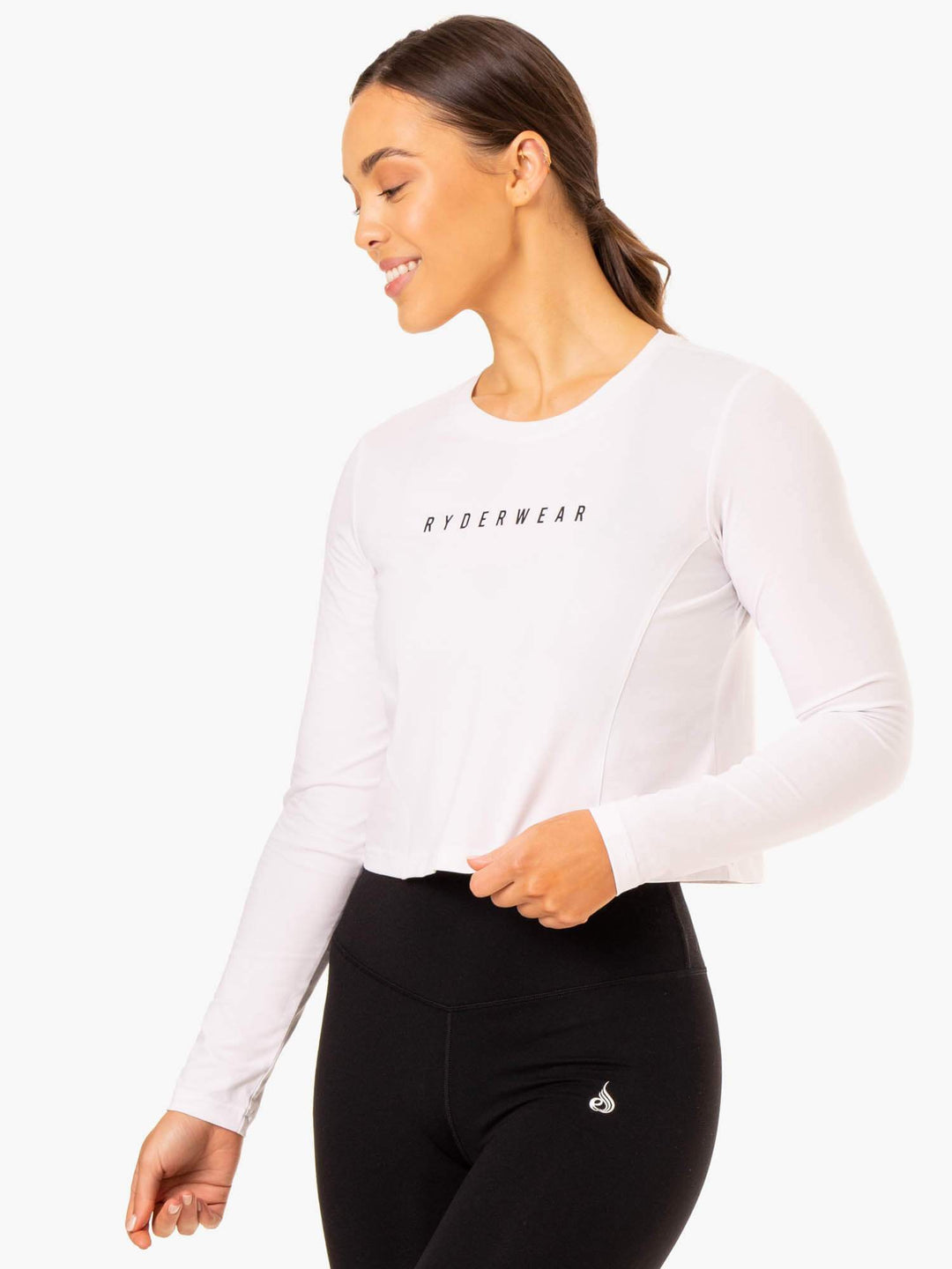 Foundation Long Sleeve Top - White Clothing Ryderwear 