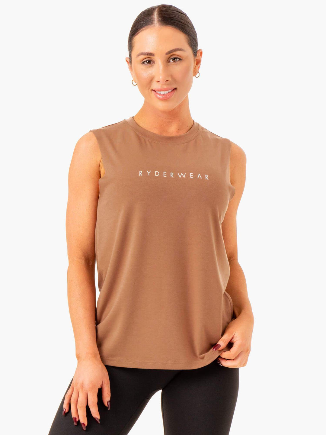 Foundation Muscle Tank - Mocha Clothing Ryderwear 