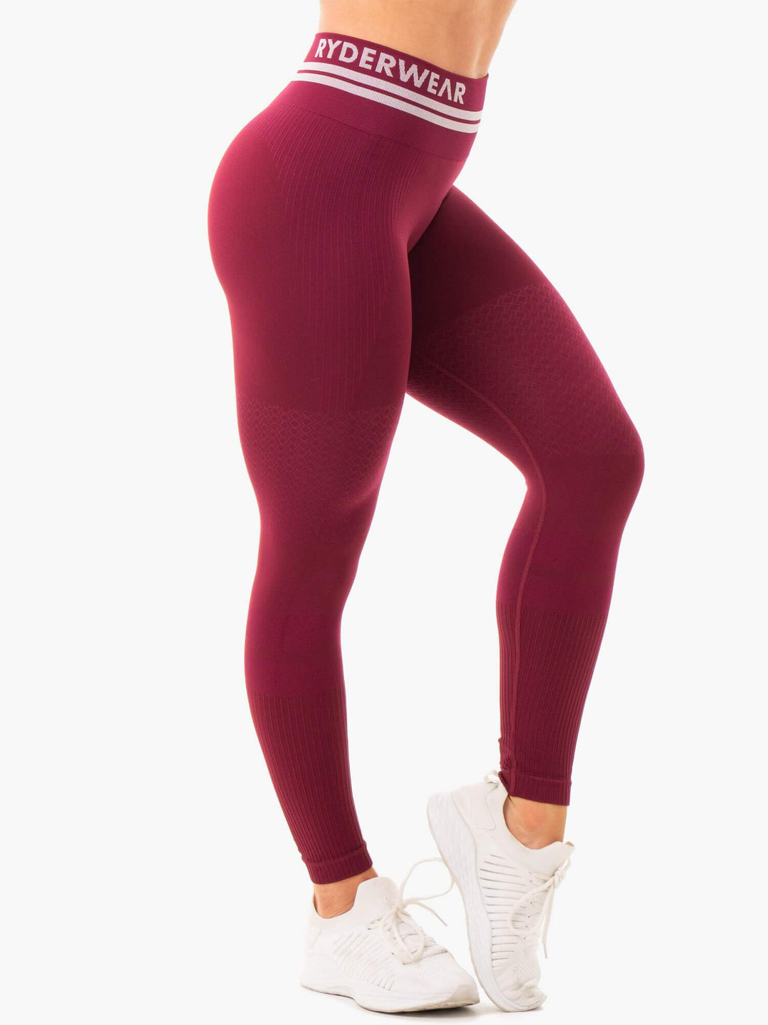 Freestyle Seamless High Waisted Leggings - Burgundy Clothing Ryderwear 