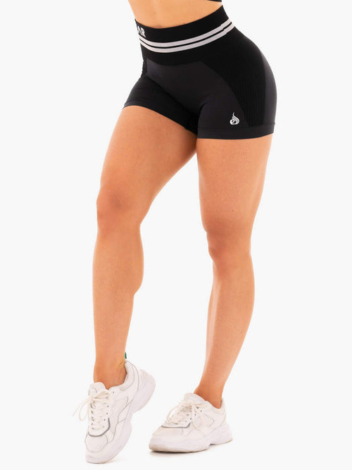 Freestyle Seamless High Waisted Shorts Black