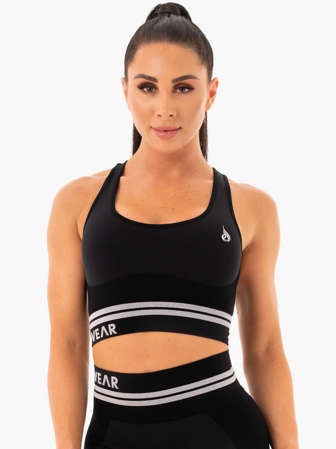 Freestyle Seamless Longline Sports Bra - Black Clothing Ryderwear 