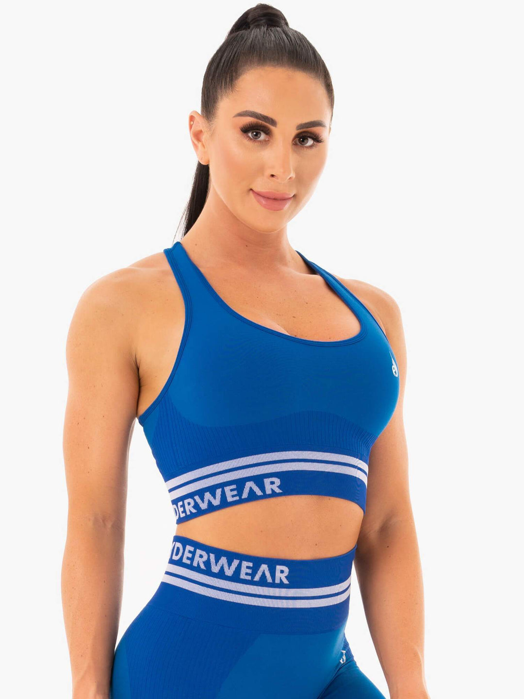 Freestyle Seamless Longline Sports Bra - Blue Clothing Ryderwear 