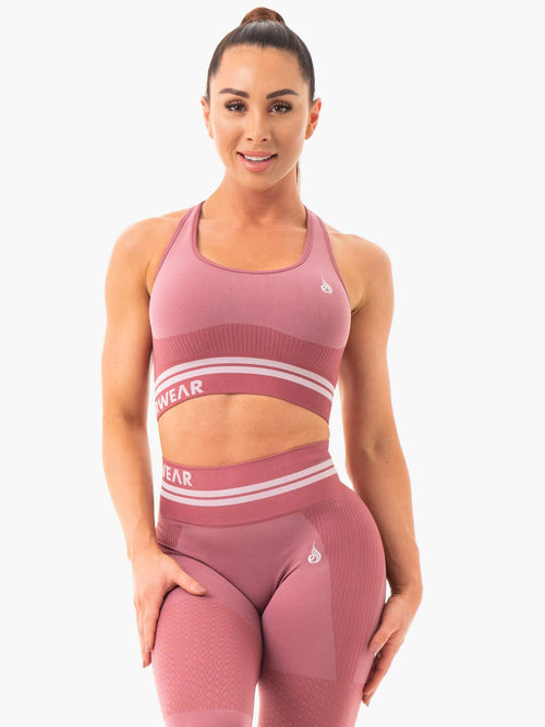 Freestyle Seamless Longline Sports Bra Dusty Pink