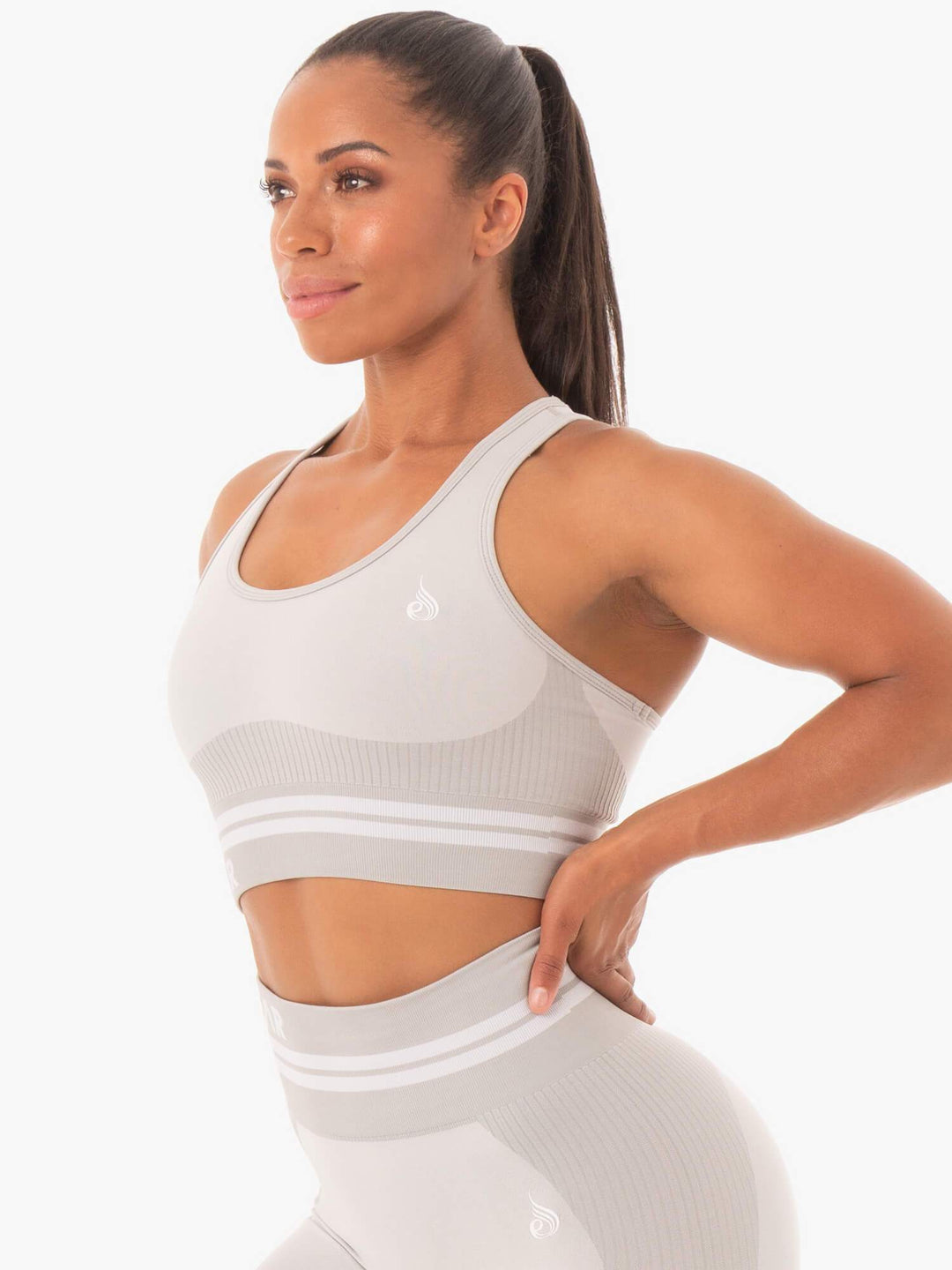 Freestyle Seamless Longline Sports Bra - Grey Clothing Ryderwear 