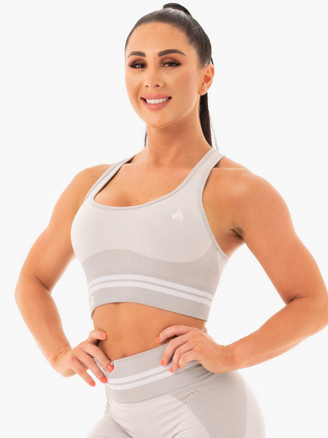 Freestyle Seamless Longline Sports Bra - Grey Clothing Ryderwear 