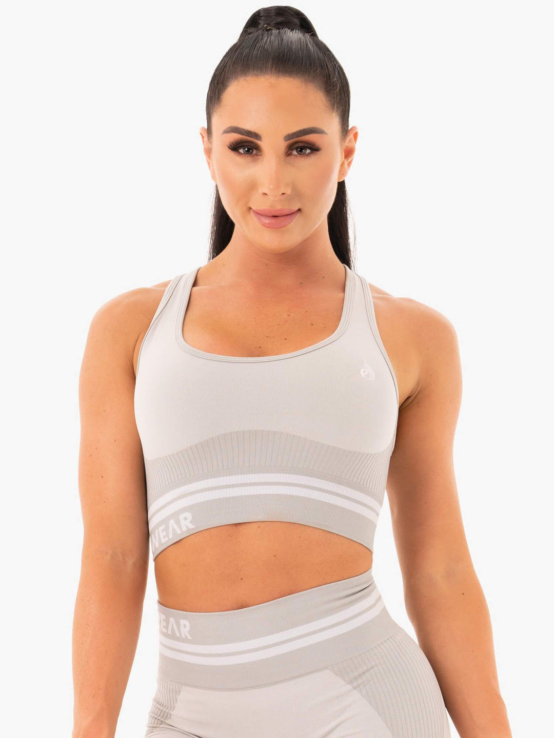 Freestyle Seamless Longline Sports Bra - Grey Clothing Ryderwear 