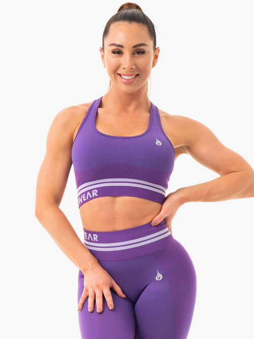 Freestyle Seamless Longline Sports Bra Purple