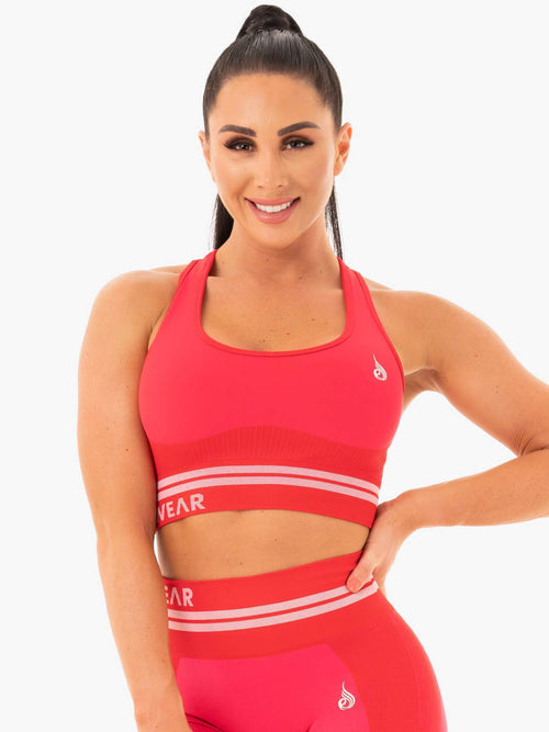 Freestyle Seamless Longline Sports Bra Red