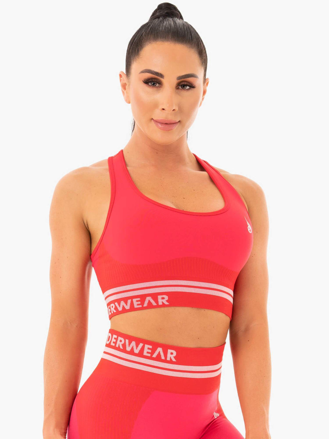 Freestyle Seamless Longline Sports Bra - Red Clothing Ryderwear 