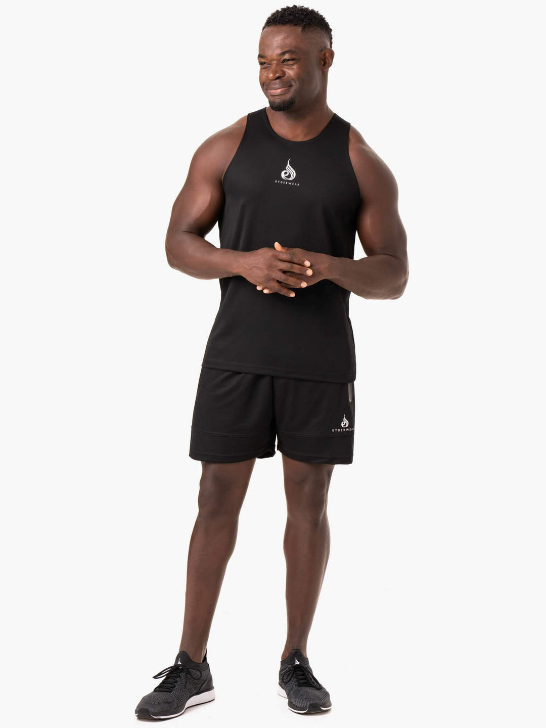 Heighten Mesh Regular Tank - Black Clothing Ryderwear 