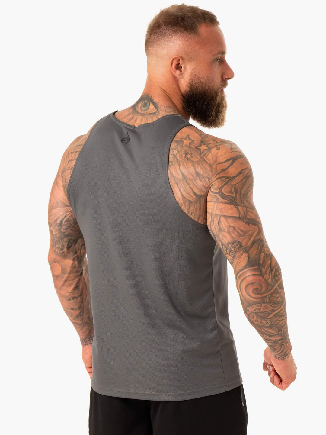 Heighten Mesh Regular Tank - Charcoal Clothing Ryderwear 