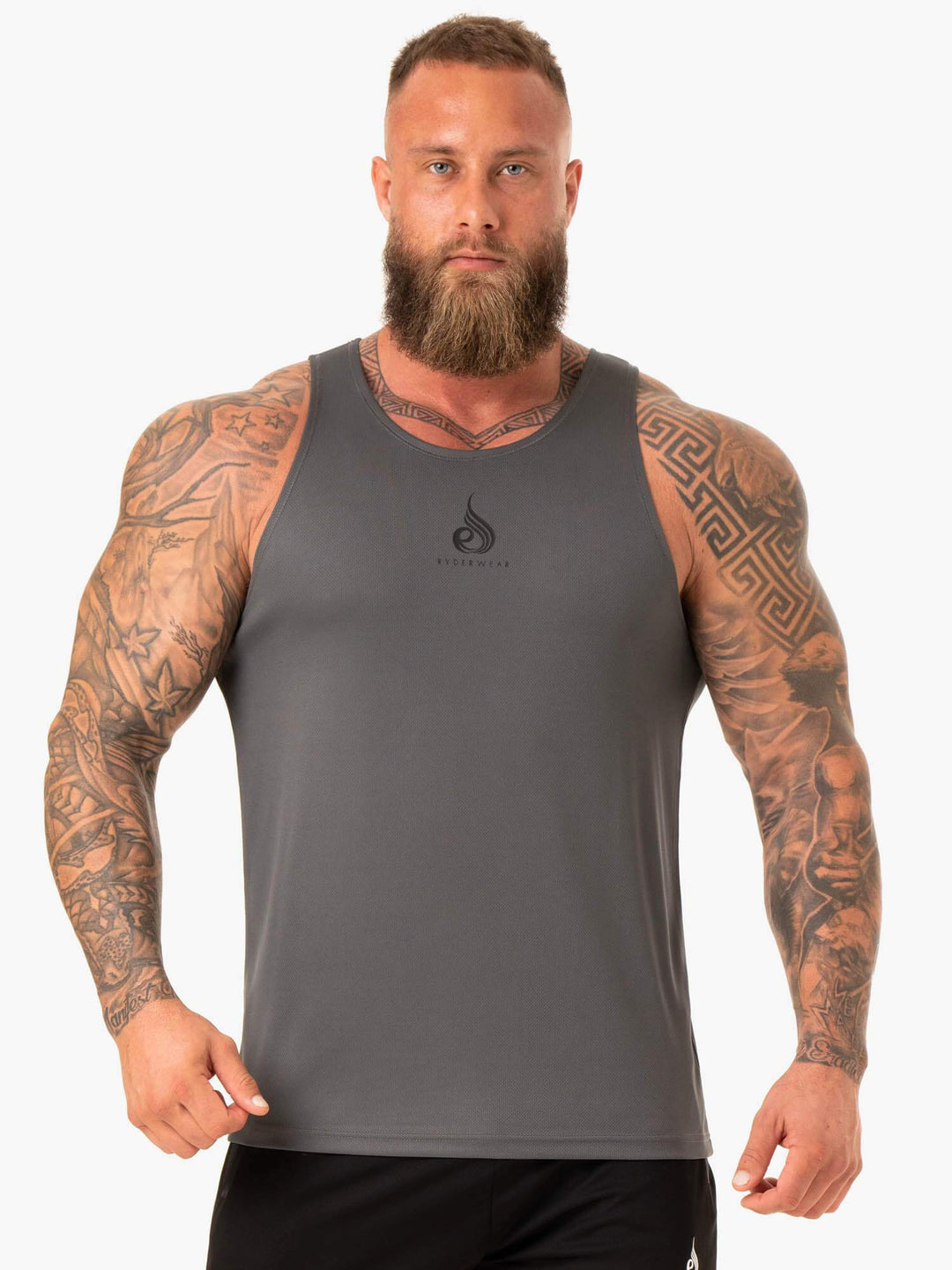 Heighten Mesh Regular Tank - Charcoal Clothing Ryderwear 