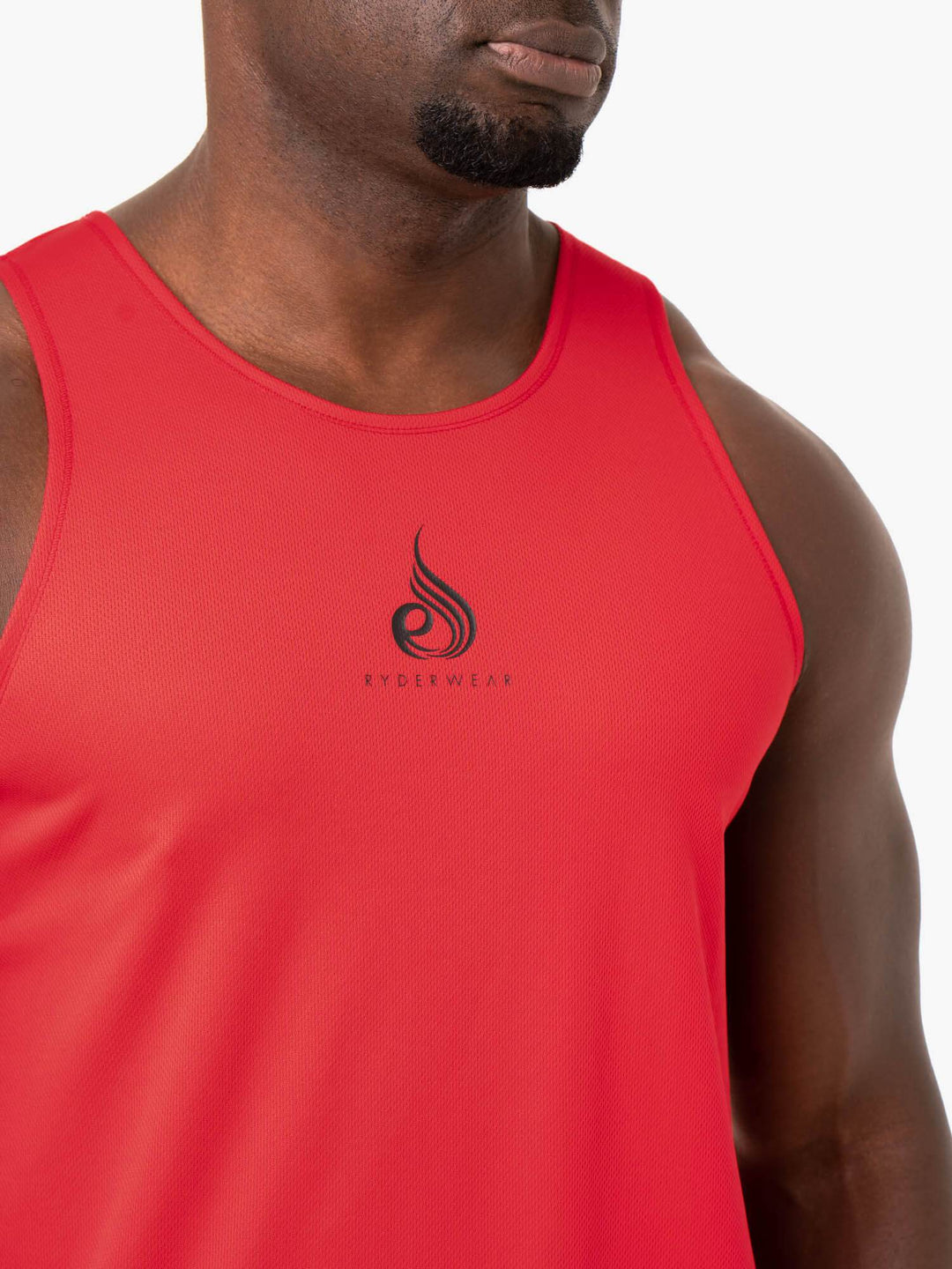 Heighten Mesh Regular Tank - Red Clothing Ryderwear 