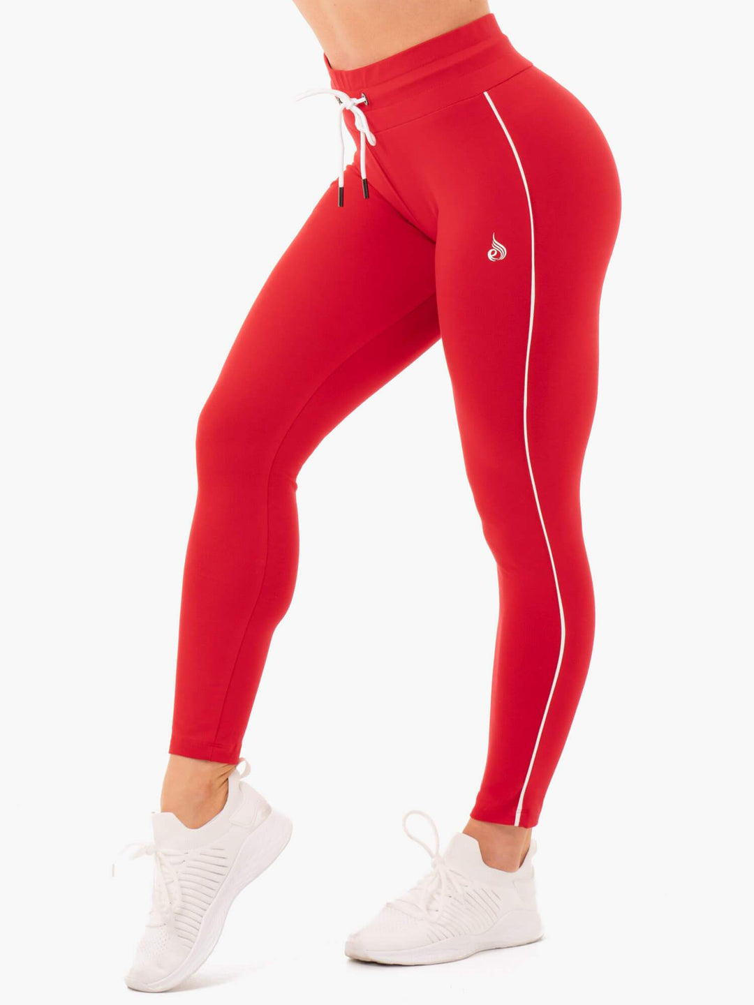 High Waisted Track Leggings - Red Clothing Ryderwear 